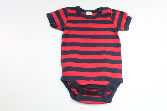 Gestreifter Body von Lindex – Größe 74 – Rot