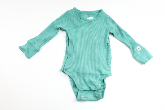 Gerippter Wickelbody von Lindex – Größe 68 – Grün