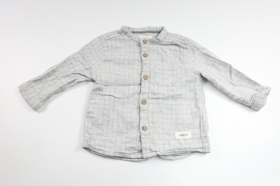 Kariertes Hemd von Newbie – Größe 68 – Grau