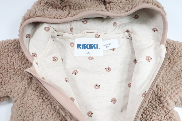 Teddy-Jumpsuit von Rikiki – Größe 74 – Beige
