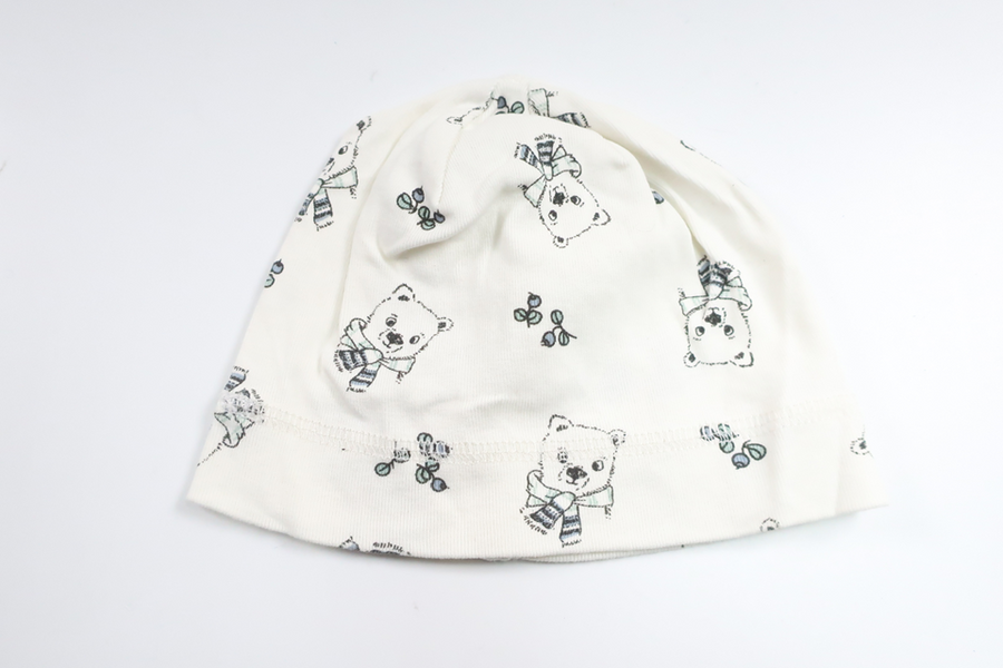 Hat with bears from Ellos - Size 56 - Off-white