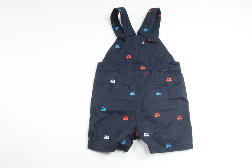 Suspender shorts with cars from Next - Size 74/80 - Navy blue