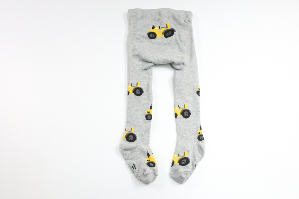 Strumpfhose mit Traktorenmotiv von Scorpio – Größe 80/86 – Grau