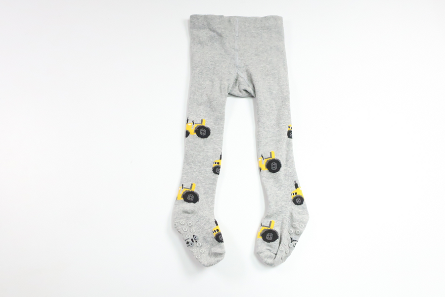 Strumpfhose mit Traktorenmotiv von Scorpio – Größe 80/86 – Grau