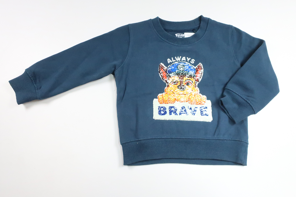 Sweatshirt with Paw Patrol and reversible sequins from Cool Club by Smyk - Size 92 - Blue