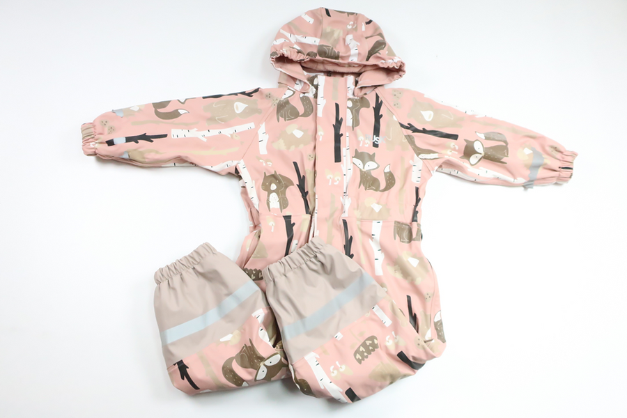 Fleece-lined rain overalls from Rusk - Size 86/92 - Pink
