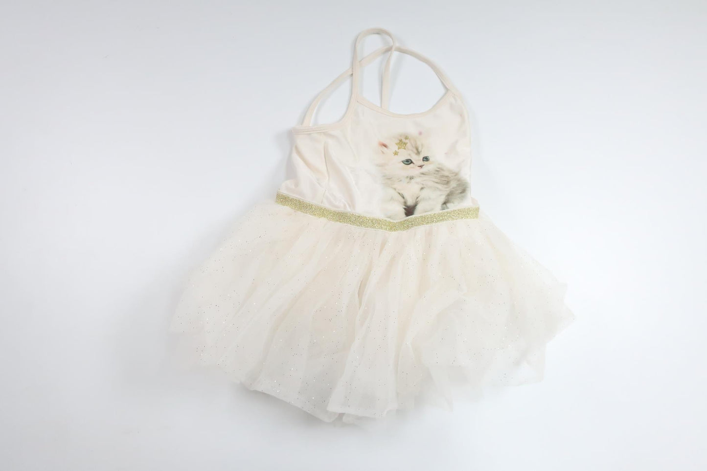 Dance costume with cat from H&M - Size 98/104 - Off-white