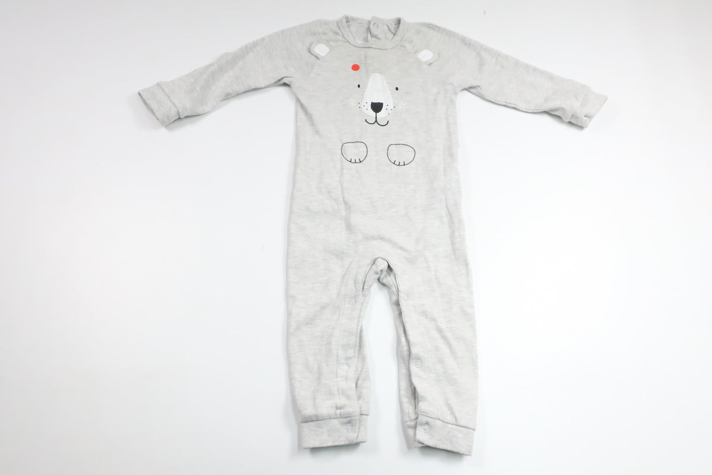 Pyjama mit Teddybär von Pytteliten – Größe 74 – Grau