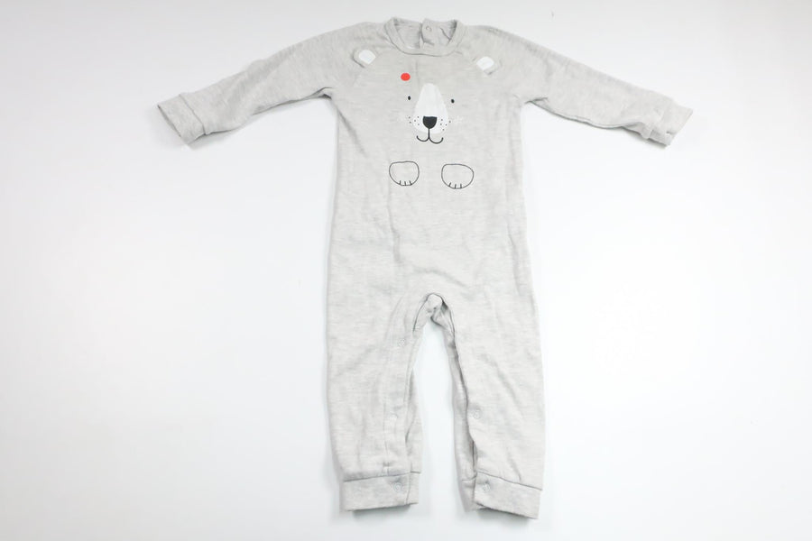 Pyjamas with teddy bear from Pytteliten - Size 74 - Grey