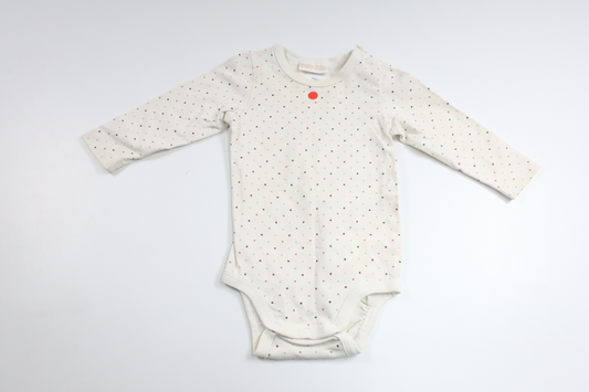 Gepunkteter Body von Lindex – Größe 62 – Cremeweiß