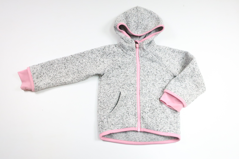 Fleecejacke mit Kapuze von H&MM - Größe 92 - Grau