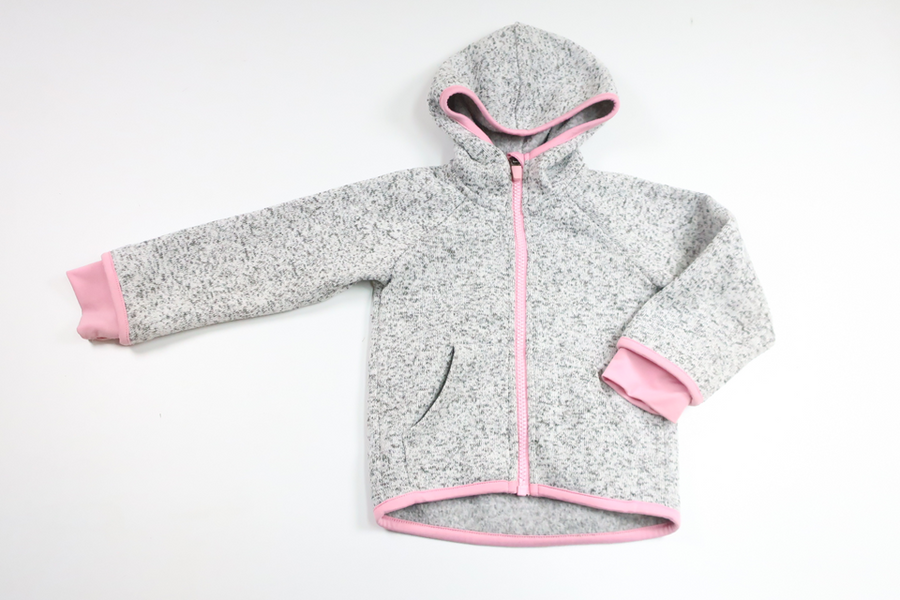 Fleecejacke mit Kapuze von H&MM - Größe 92 - Grau