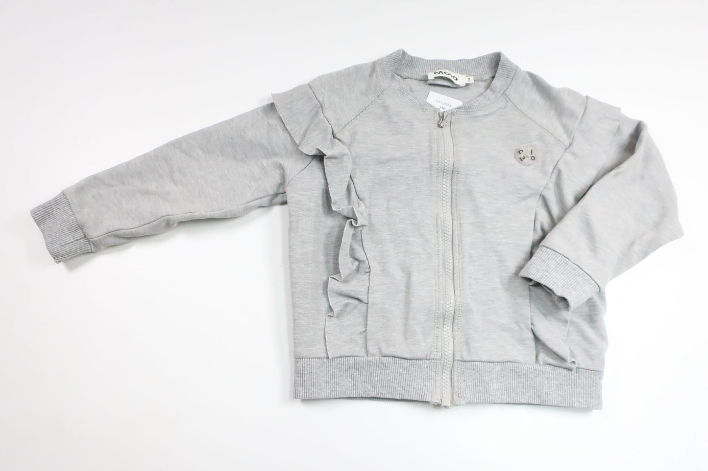 Cardigan with ruffles from Molo - Size 104 - Grey