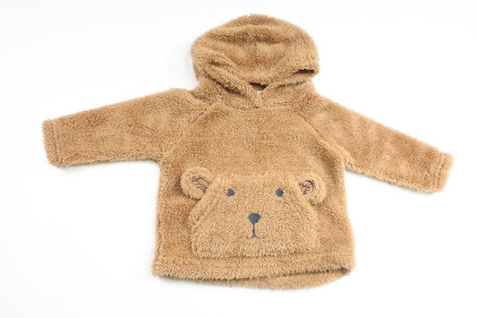 Hoodie with teddy bear in fleece from My Wear Baby - Size 74 - Brown