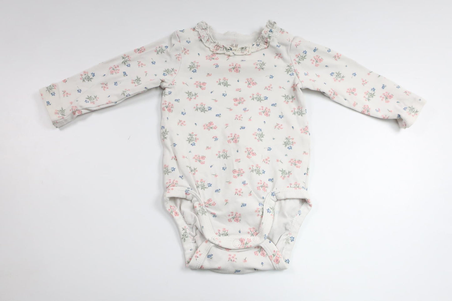 Geblümter Body von H&MM - Größe 56 - Weiß