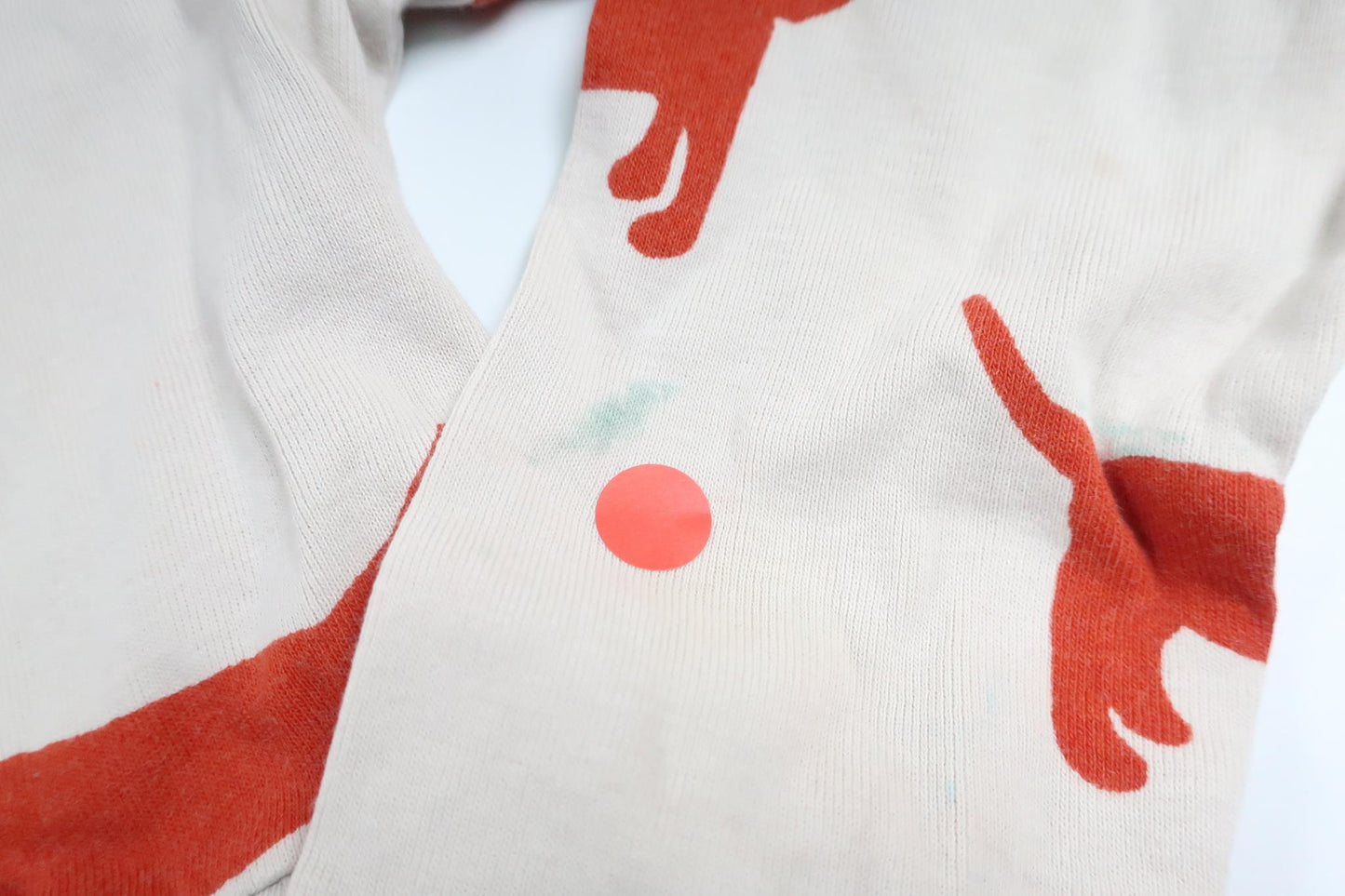 Kleid mit Hundemotiv von Mini Rodini – Größe 116/122 – Cremeweiß