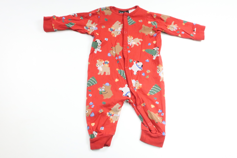 Pyjama mit Weihnachtsmotiv von H&MM - Größe 56 - Rot