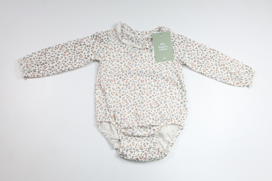 Geblümter Body von H&MM - Größe 74 - Weiß