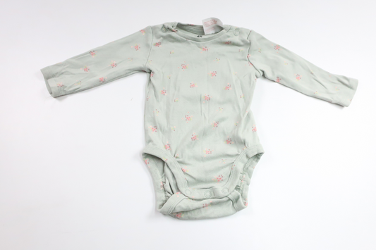 Geblümter Body von H&MM - Größe 56 - Blau