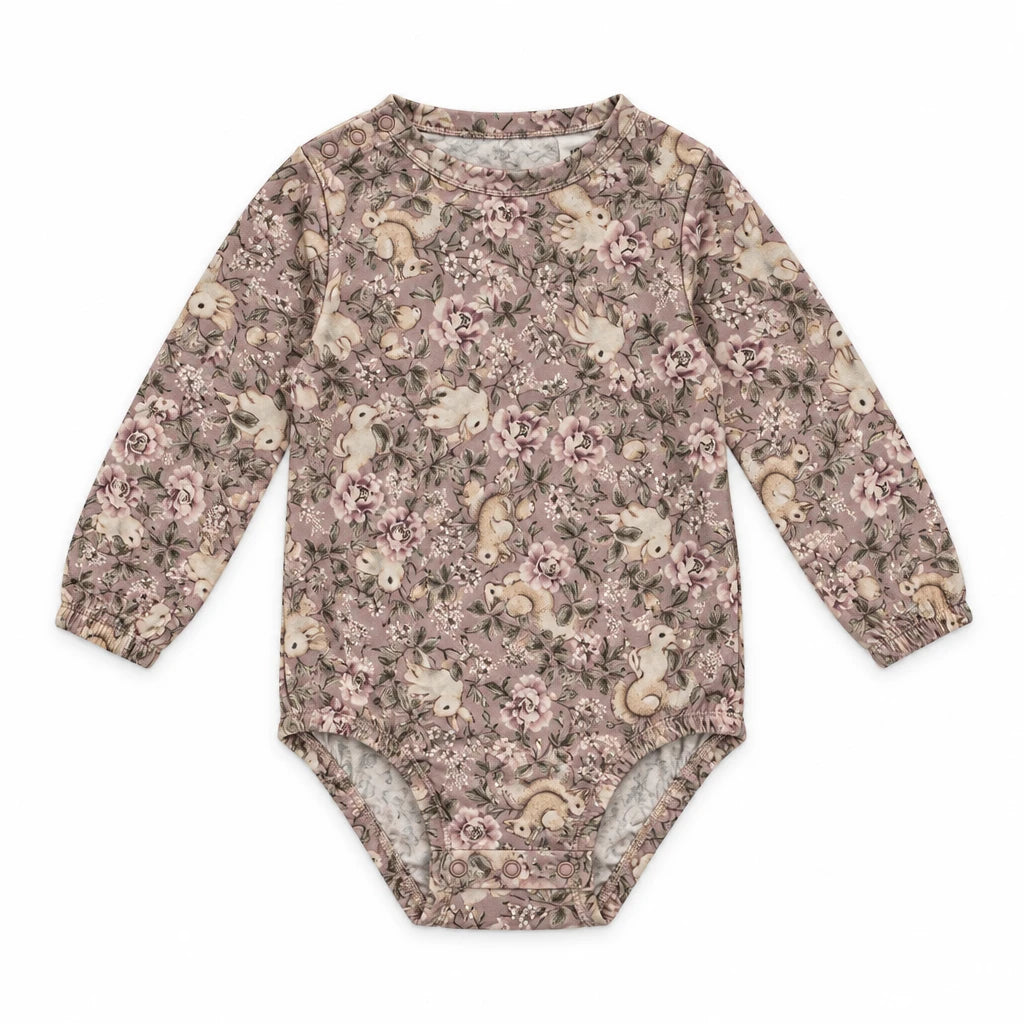 Blommig body från Newbie - Storlek 80 - Rosa