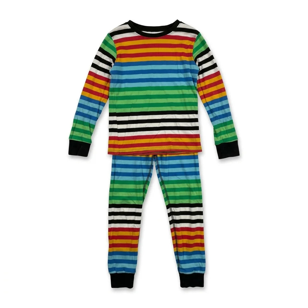 Randig pyjamas från H&M - Storlek 122/128 - Grön