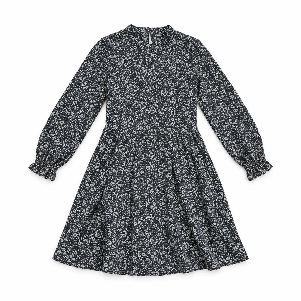 Blommig klänning från Samsa Young - Storlek 98/104 - Marinblå