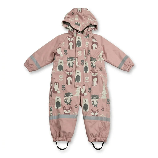 Djurmönstrad vinteroverall från RUSK - Storlek 74/80 - Rosa