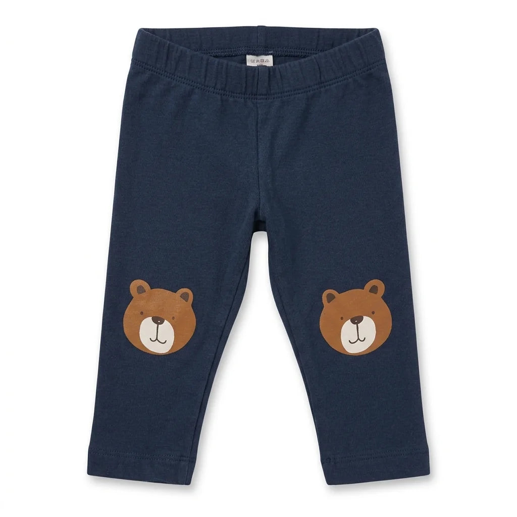 Mönstrade leggings från Lindex - Storlek 62 - Marinblå