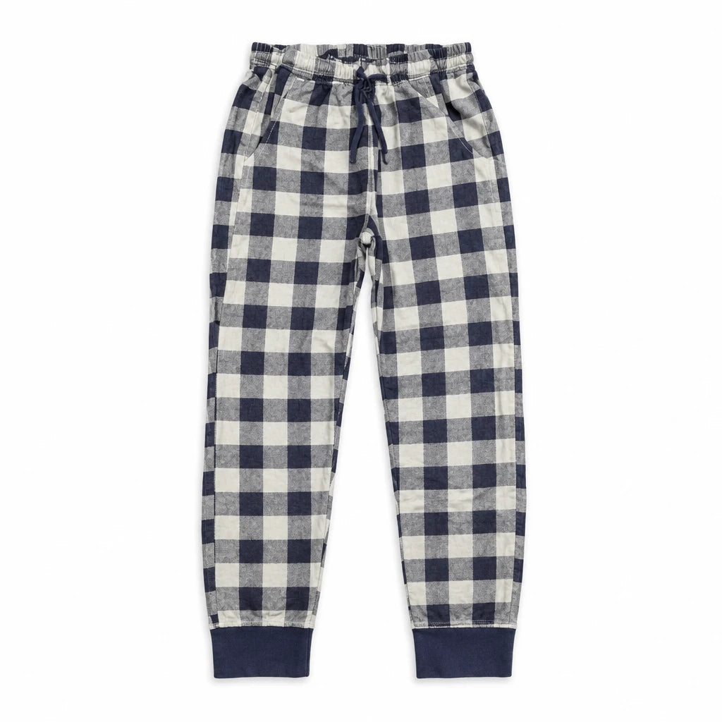 Rutig pyjamas från Lindex - Storlek 122/128 - Benvit