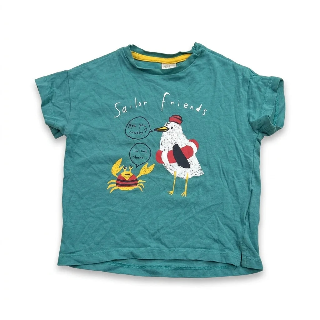 Mönstrad t-shirt från H&M - Storlek 68 - Turkos