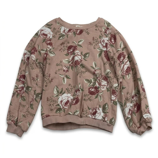 Blommig sweatshirt från Newbie - Storlek 110/116 - Rosa