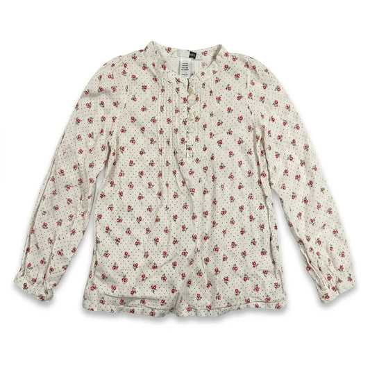 Blommig blus från H&M - Storlek 116 - Vit