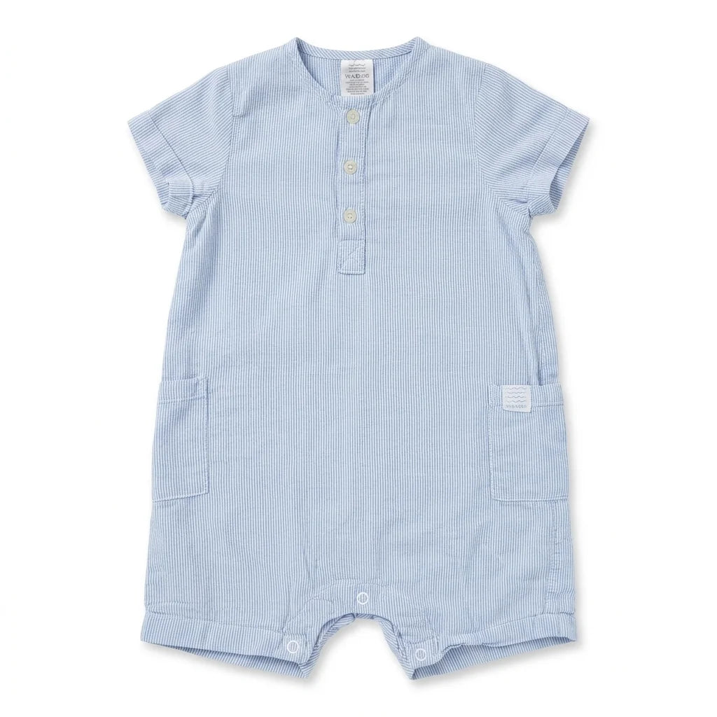 Randig onesie från Lindex - Storlek 62 - Blå