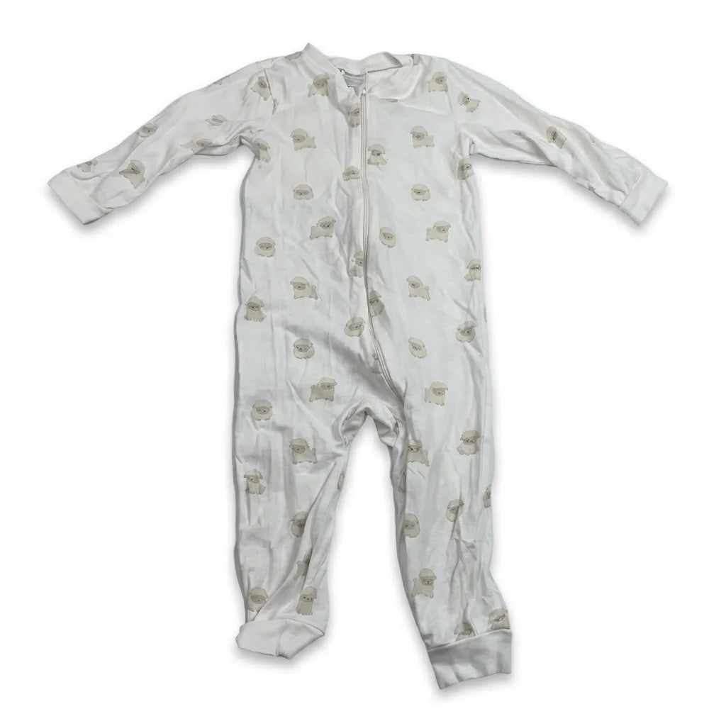 Djurmönstrad pyjamas från Kappahl - Storlek 80 - Vit