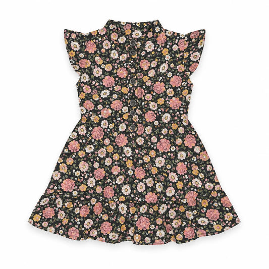 Blommig jumpsuit från Lindex - Storlek 128 - Svart