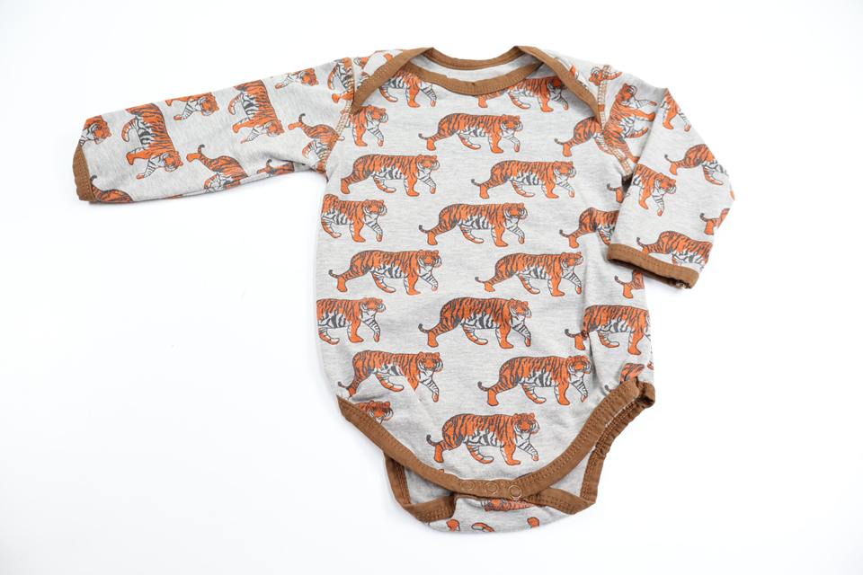 Snoozy Tiger Bodysuit - Size 62/68 - Grey