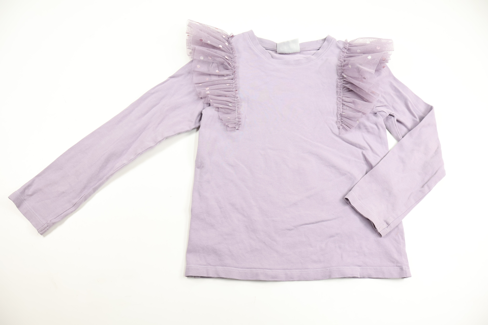 Ruffled sweater from COPE - Size 122/128 - Purple