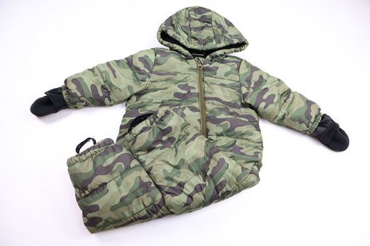 Camouflage-patterned fleece-lined overall from Kappahl - Size 80 - Green