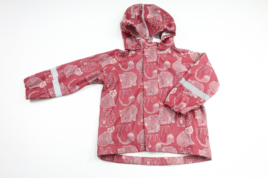 Rain jacket with bears from Reima - Size 92 - Wine red