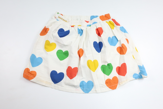 Rock mit Herzchenmuster von Mini Rodini – Größe 104/110 – Weiß