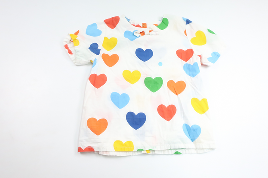 Tunic with hearts from Mini Rodini - Size 116/122 - White