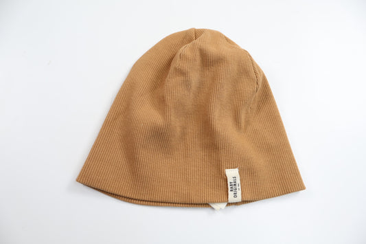 Ribbstickad mössa från H&M - Storlek 62/68 - Brun