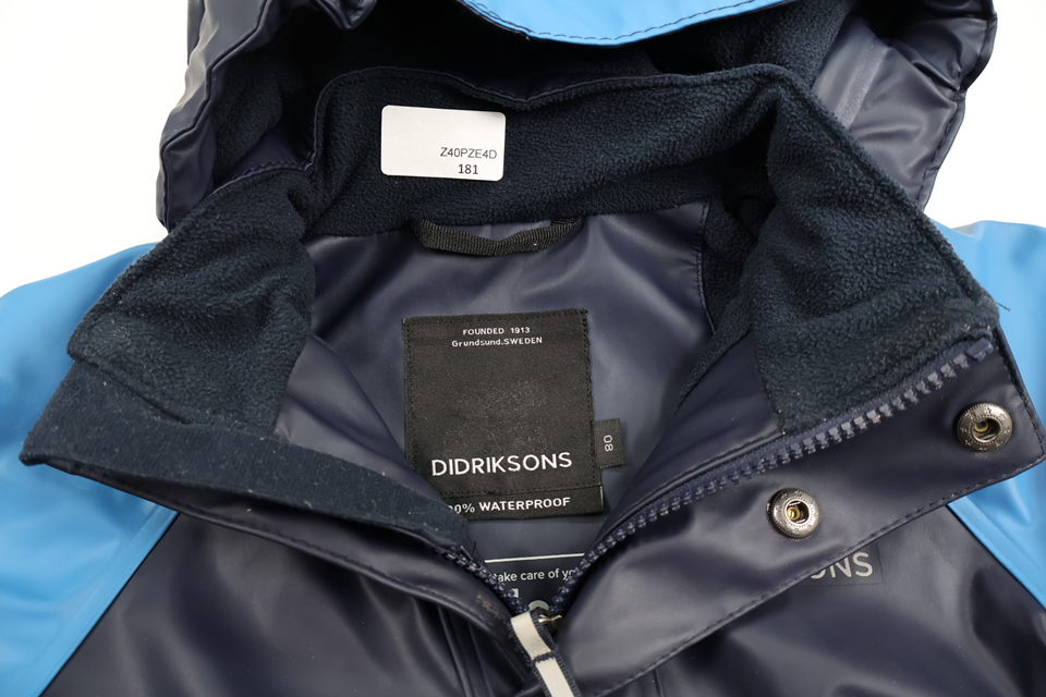 Fleece-lined rain overall from Didriksons - Size 80 - Navy