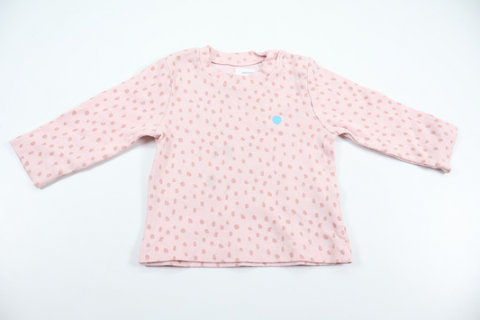 Ribbed top from ICA I Love Eco - Size 74 - Pink
