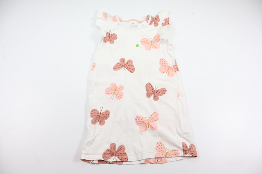 Nightgown with butterflies from H&M - Size 98/104 - White