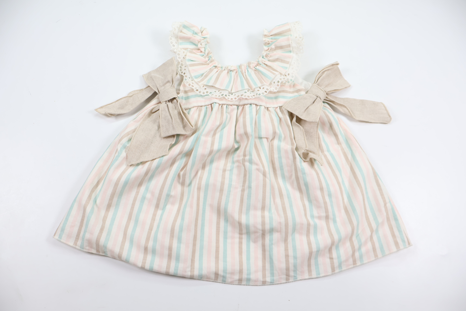 Striped dress with bows from Calamaro - Size 80/86 - Multi