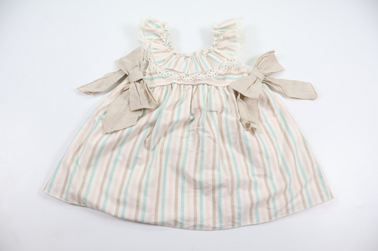Striped dress with bows from Calamaro - Size 80/86 - Multi