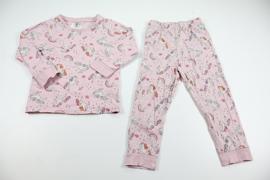 Two-piece pyjamas with unicorns from Lindex - Size 98/104 - Purple