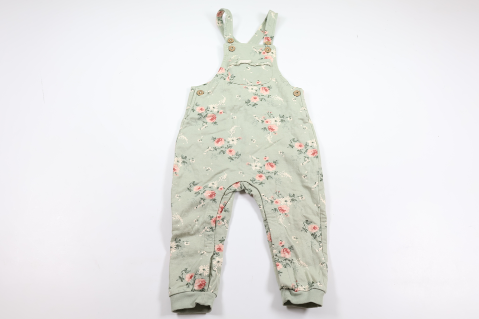 Floral dungarees from Newbie - Size 86 - Green