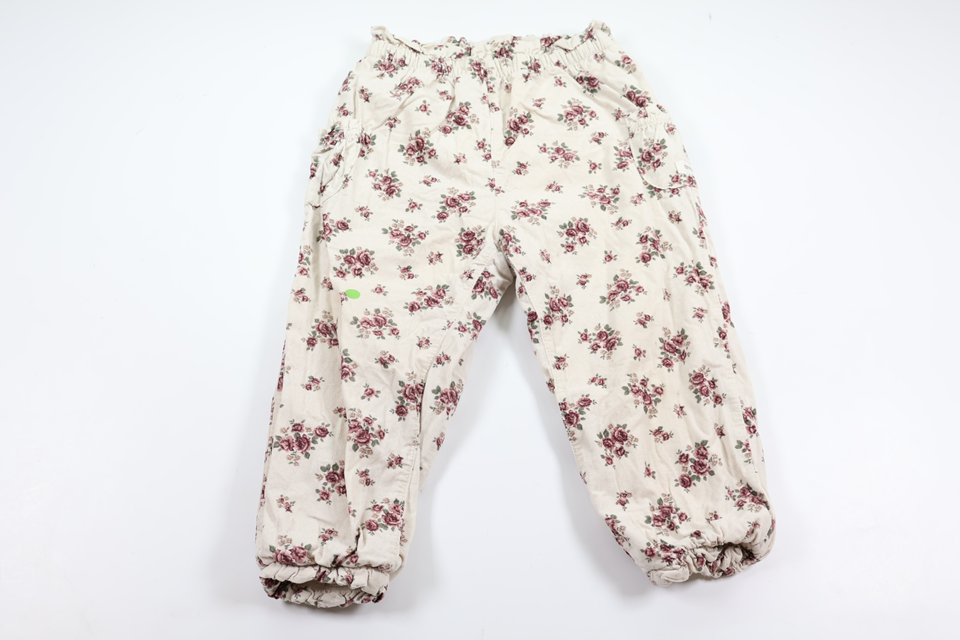 Floral lined trousers from Newbie - Size 98 - Beige